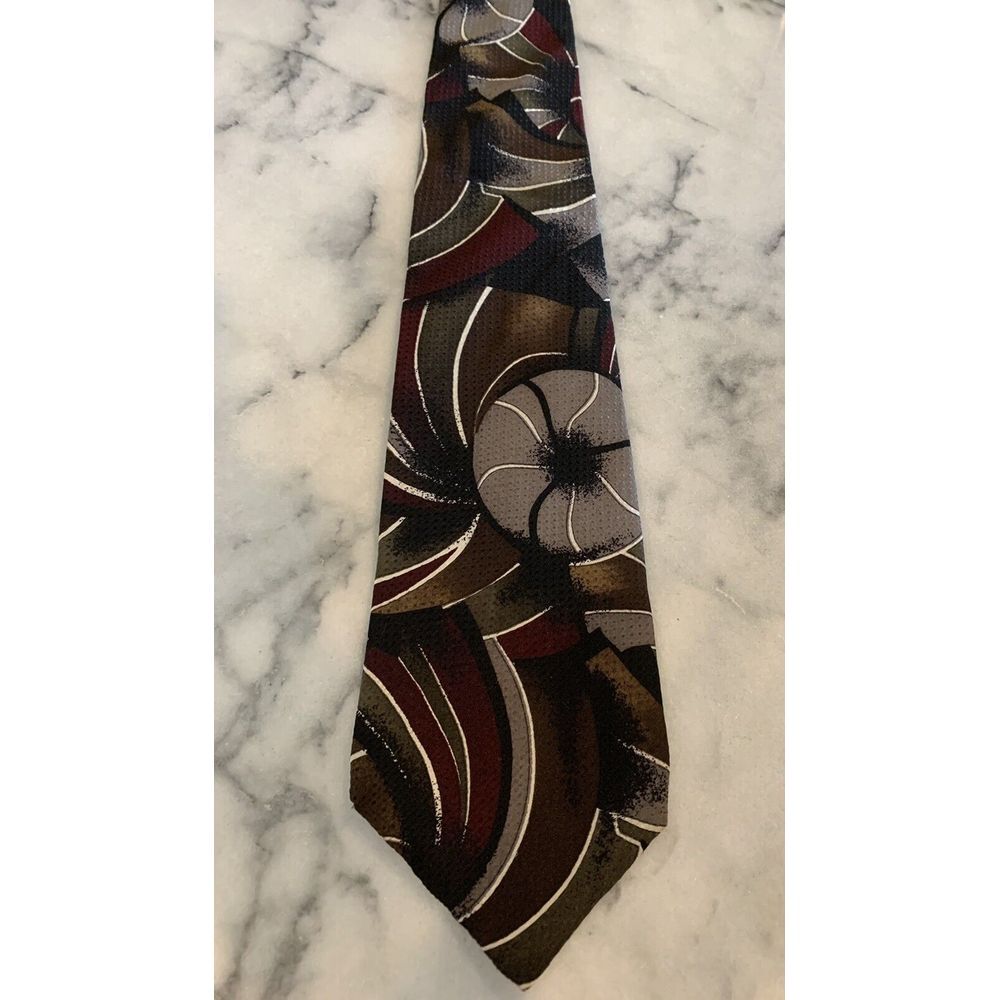 Cezani 100% Silk Geometric Brocade Art Deco Tie Made In USA